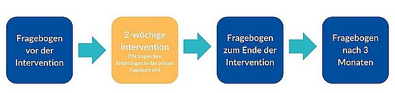 Grafik zum Ablauf der wissenschaftlichen Begleitstudie